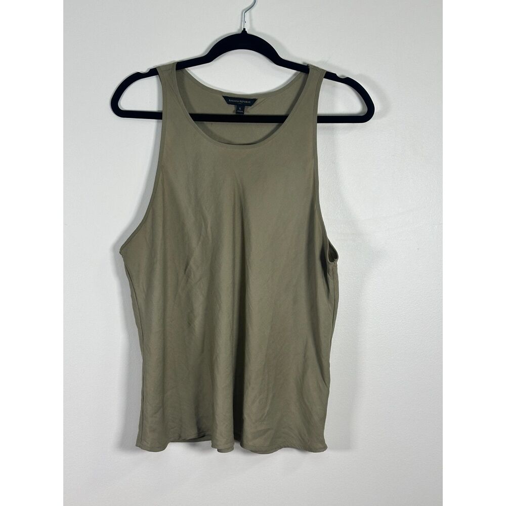 Banana Republic Olive Green Silky Sleeveless Tank Top Camisole Size L